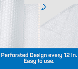 BUBBLE WRAP® 500 ft x 12" Small Bubble 3/16" perforated every 12" w Core 4 rolls